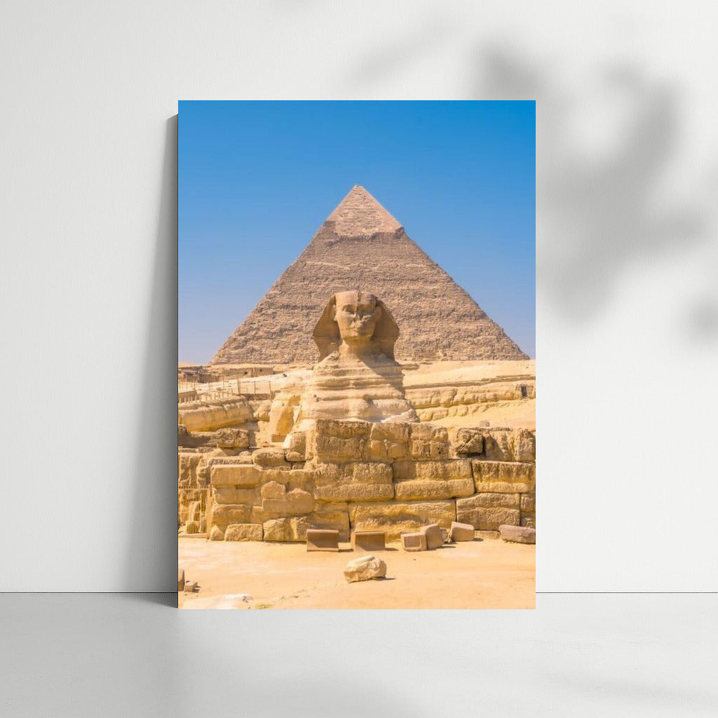 The Grandeur of Egypt: Pyramids and Sphinx in the Desert Sun