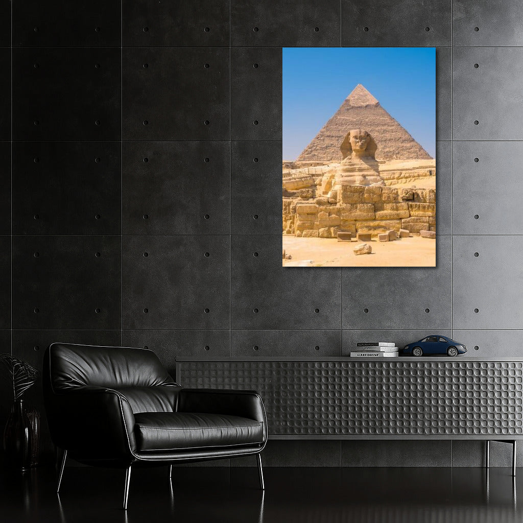 The Grandeur of Egypt: Pyramids and Sphinx in the Desert Sun