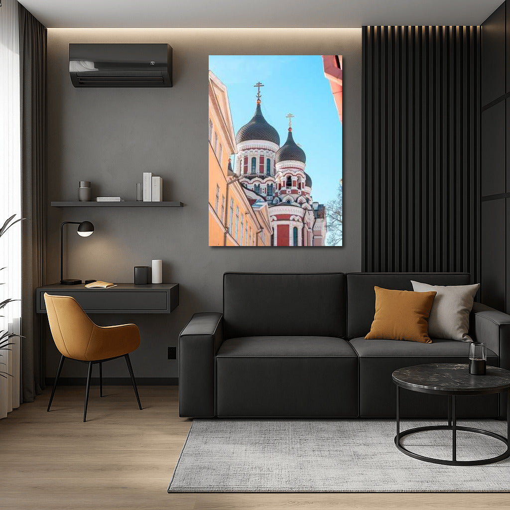 Estonia: Old Town Domes Under the Blue Sky
