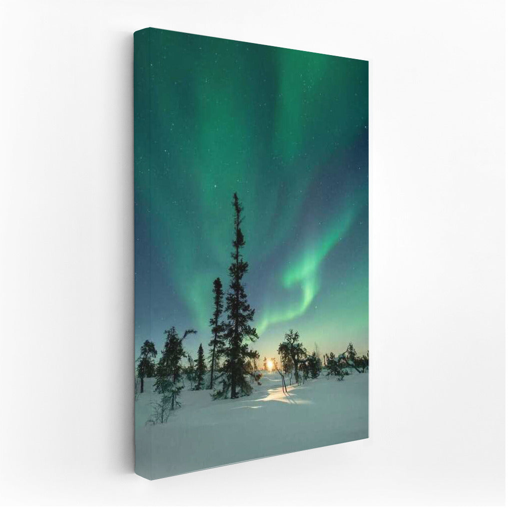 Northern Lights of Finland: Dance of Lights over Snowy Expanses