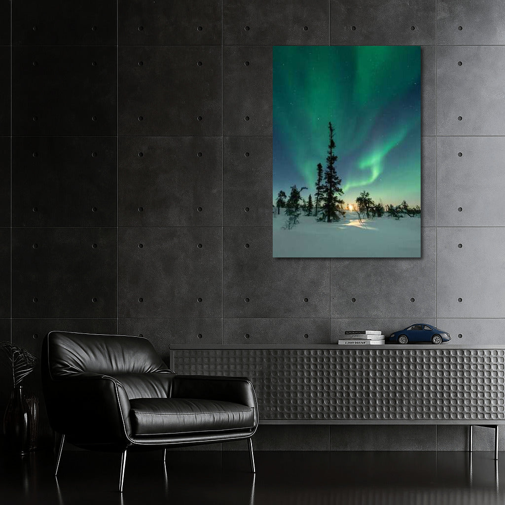 Northern Lights of Finland: Dance of Lights over Snowy Expanses