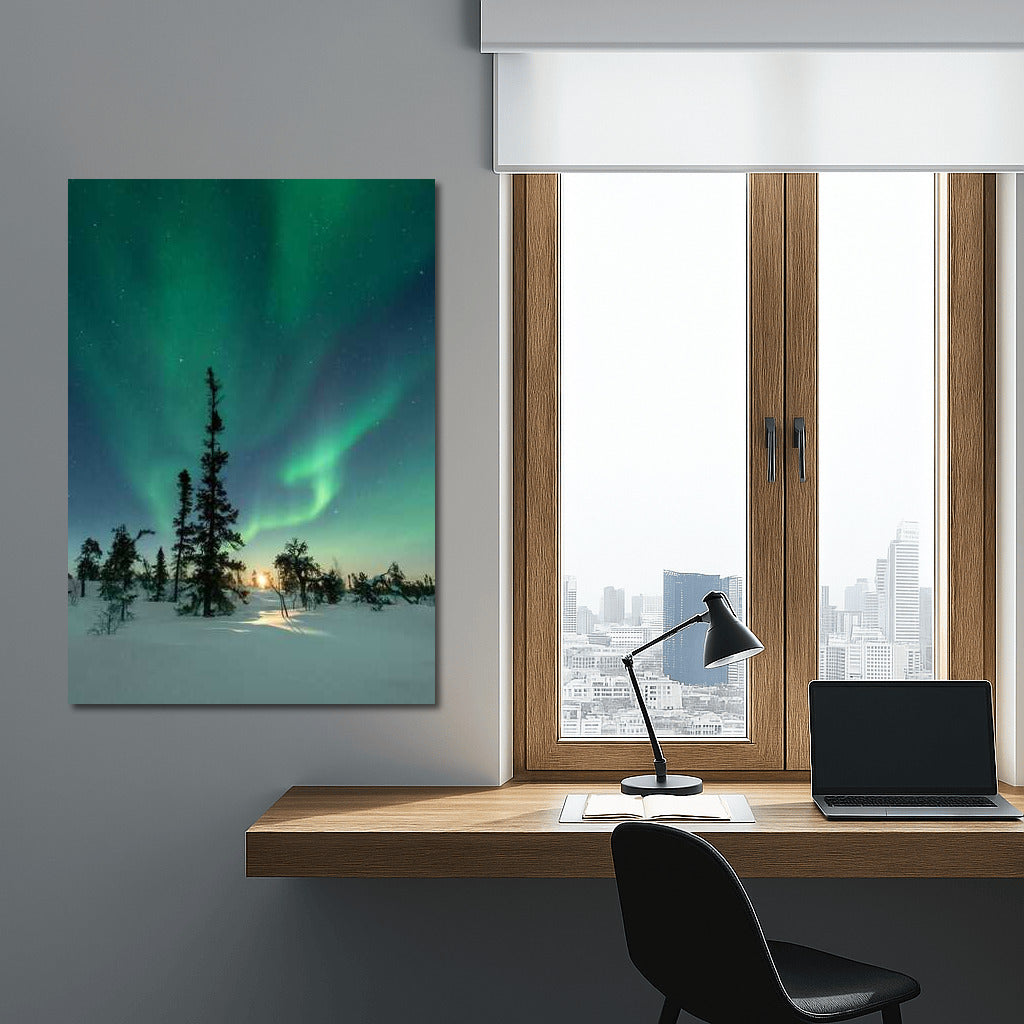 Northern Lights of Finland: Dance of Lights over Snowy Expanses