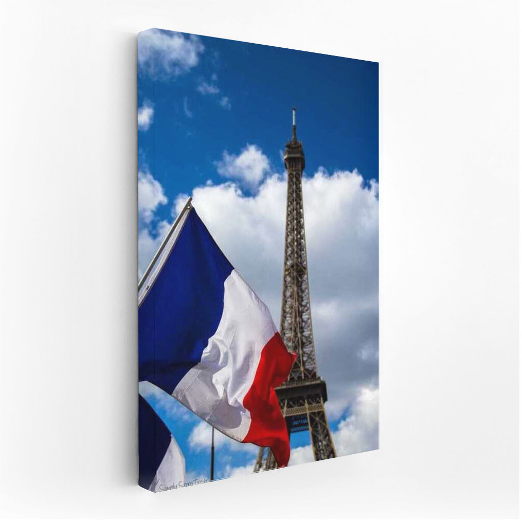 French Tricolor: Eiffel Tower in the Heart of France