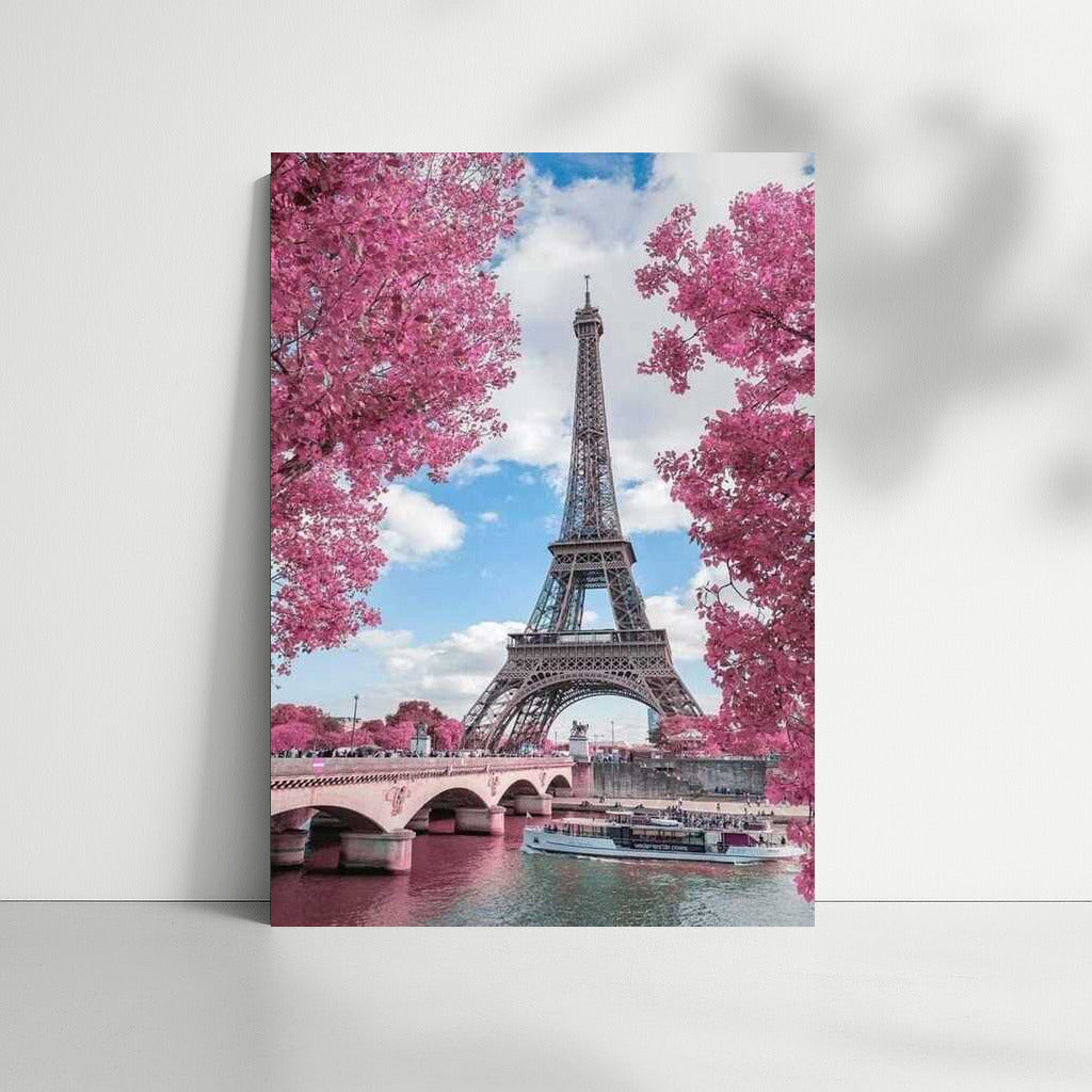 Romance of France: Eiffel Tower in Blooming Rose Garden
