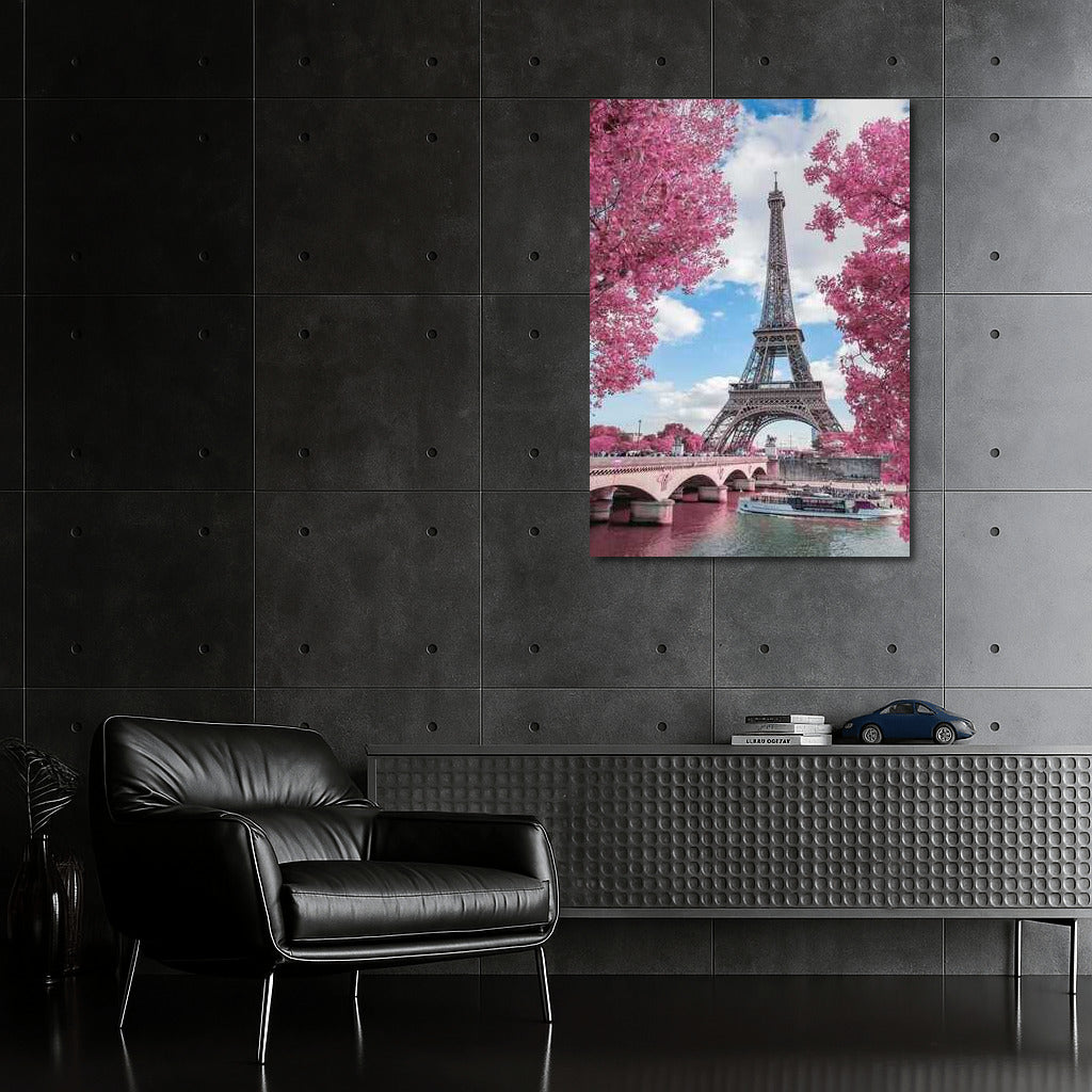 Romance of France: Eiffel Tower in Blooming Rose Garden
