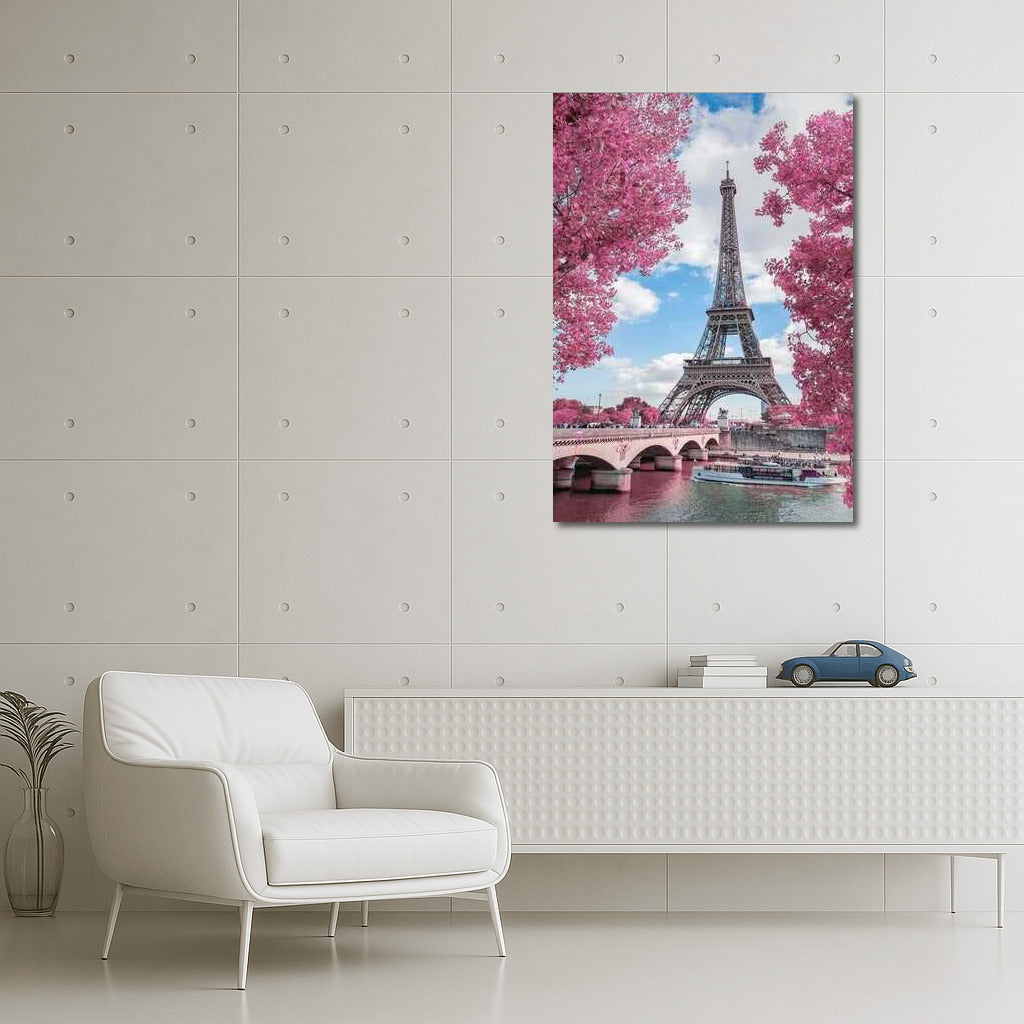 Romance of France: Eiffel Tower in Blooming Rose Garden