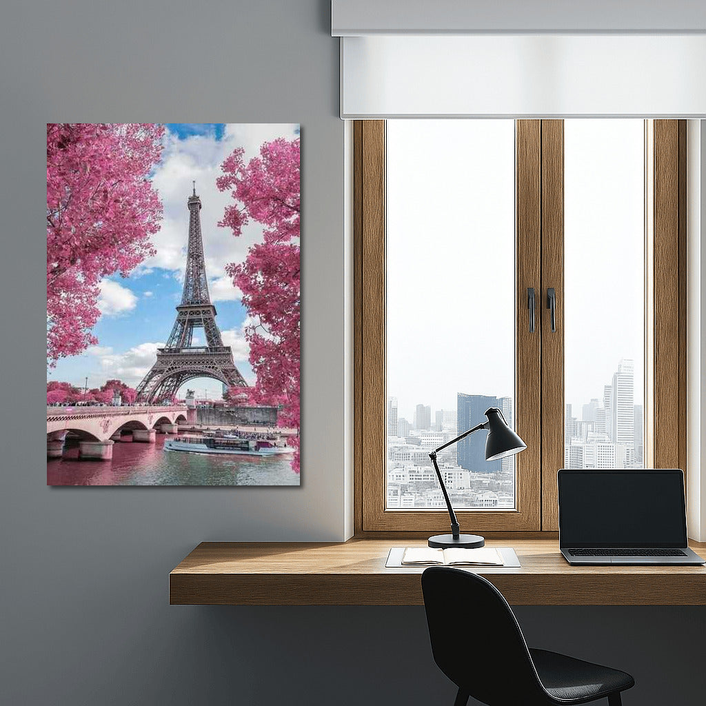 Romance of France: Eiffel Tower in Blooming Rose Garden