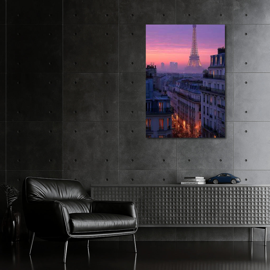 Evening Magic of the Eiffel Tower: Sunset over Paris, France