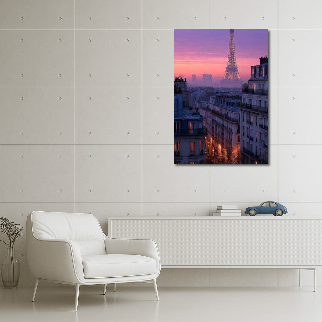 Evening Magic of the Eiffel Tower: Sunset over Paris, France