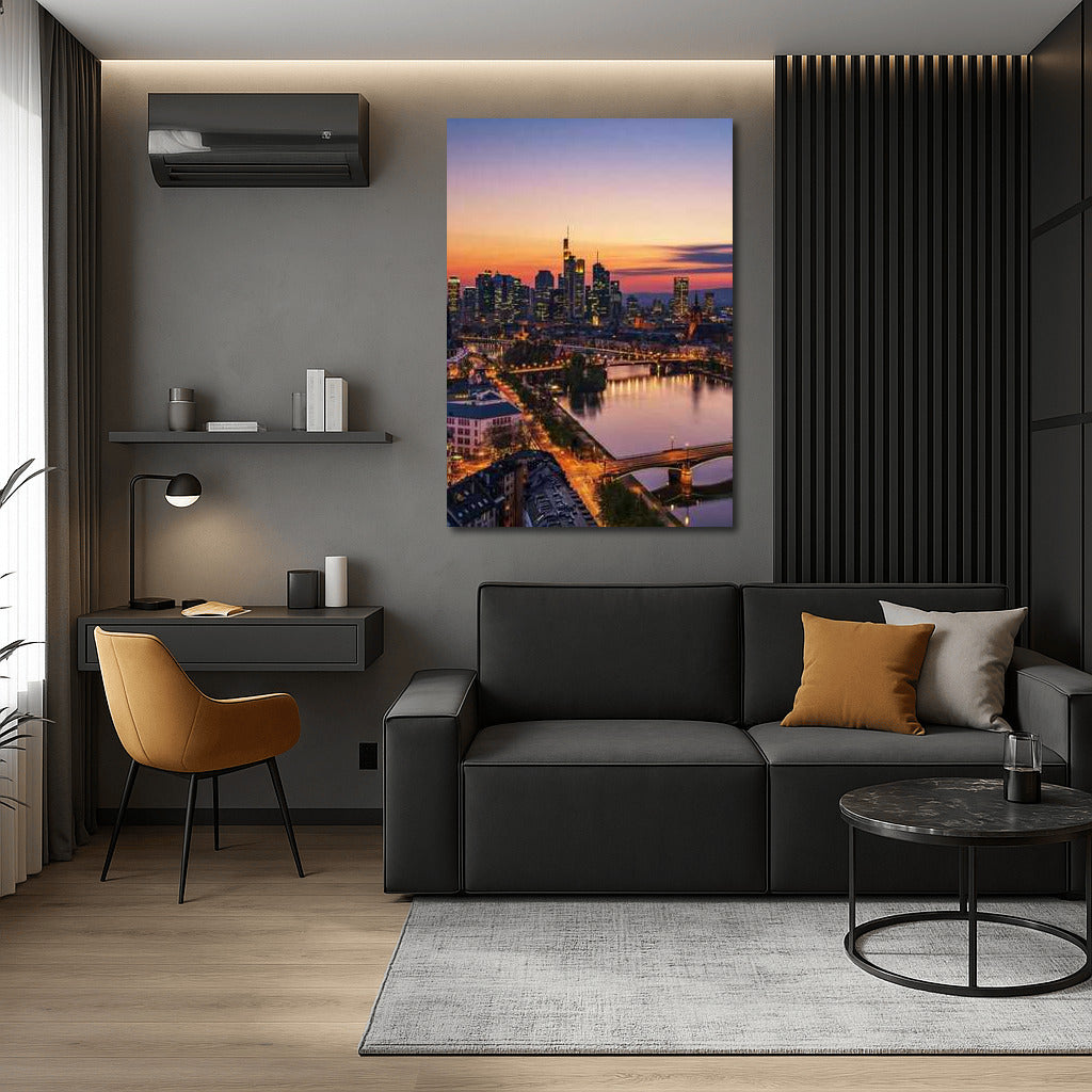 Evening Sunset over Germany: City Atmosphere