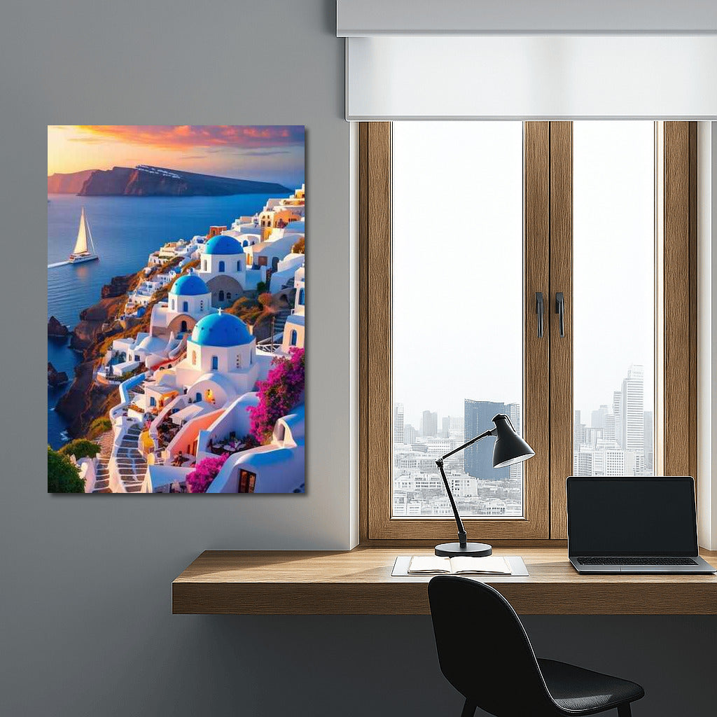 Sunny Greece: Snow-White Houses and Sea Horizons