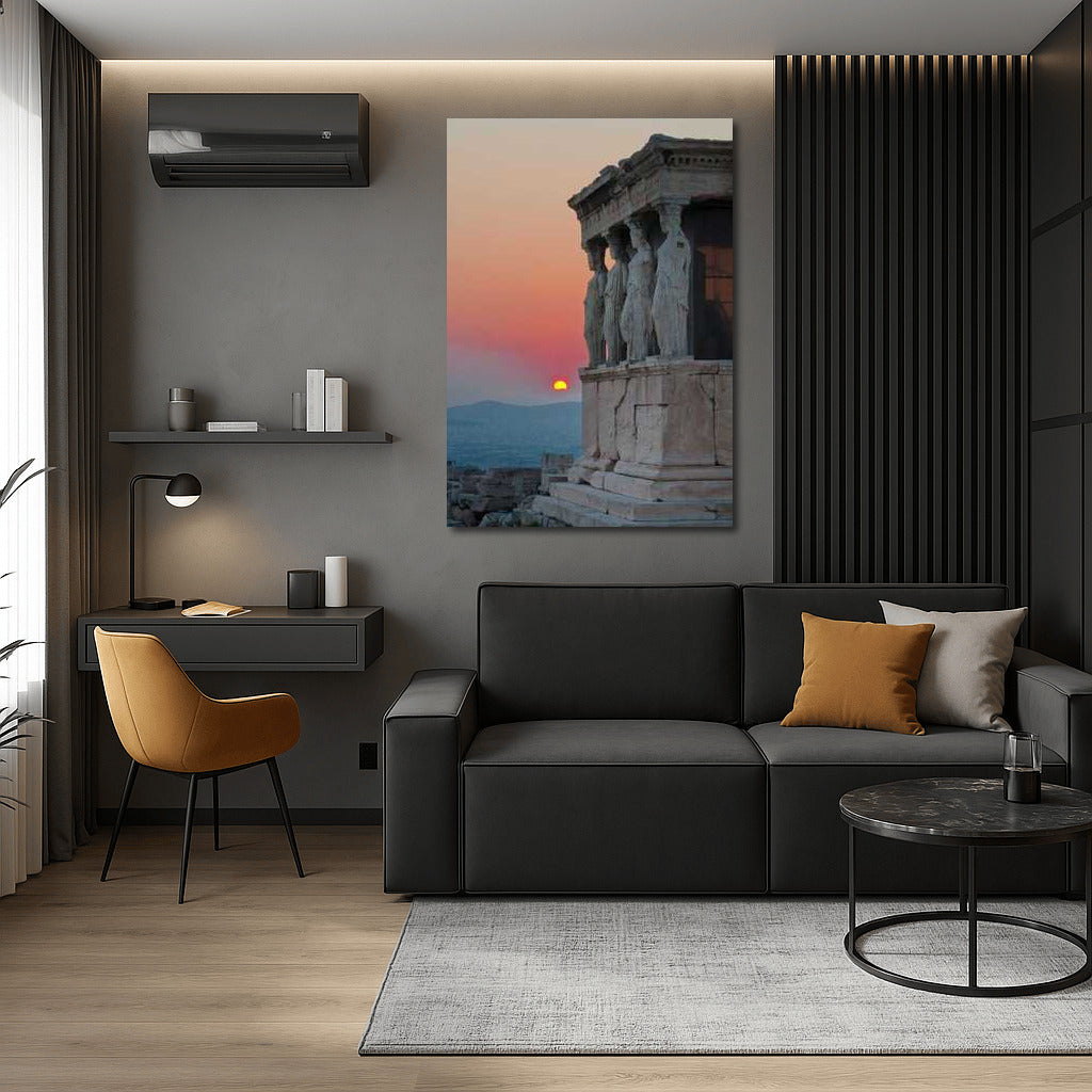 Harmony of Sunset: Ancient Columns of Greece