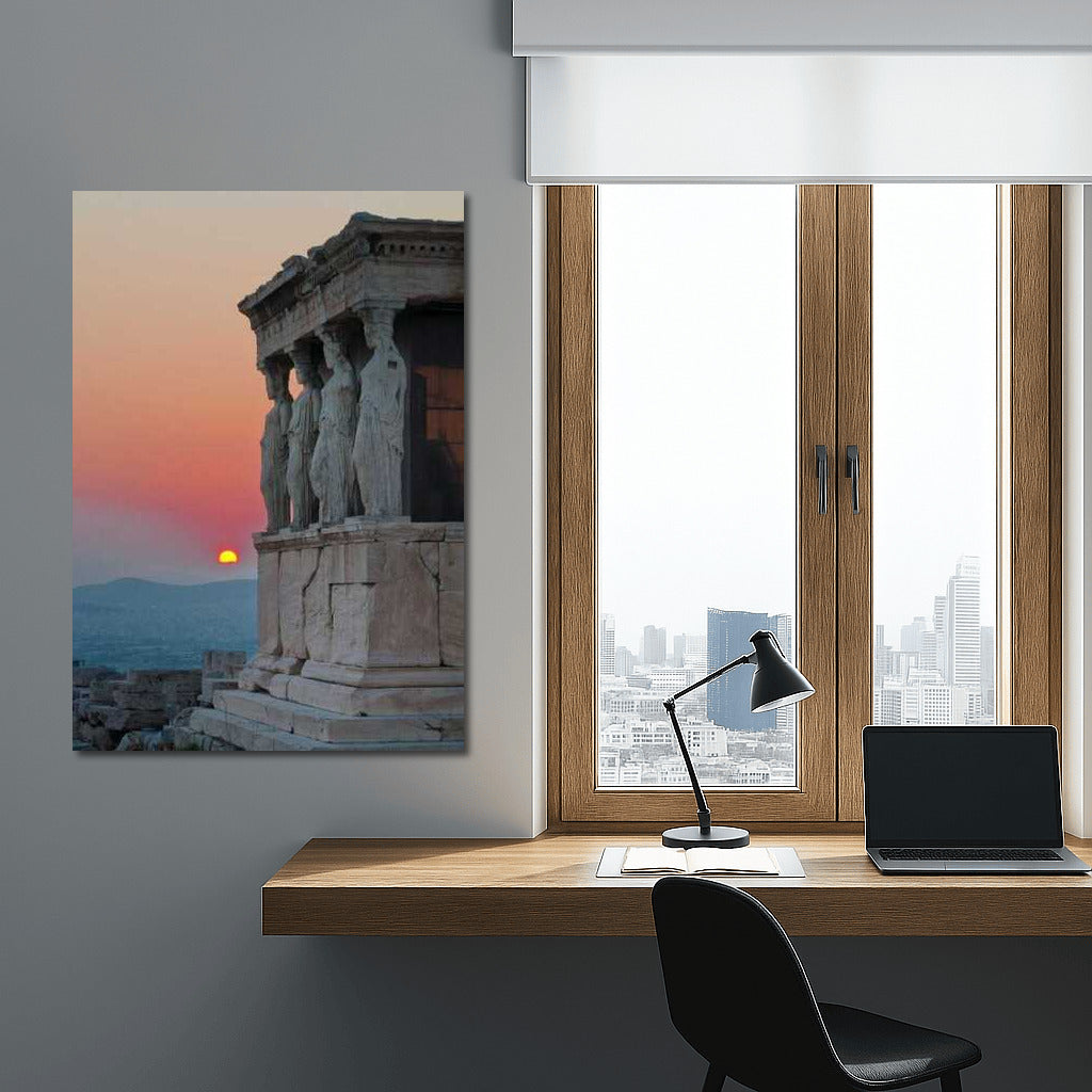 Harmony of Sunset: Ancient Columns of Greece