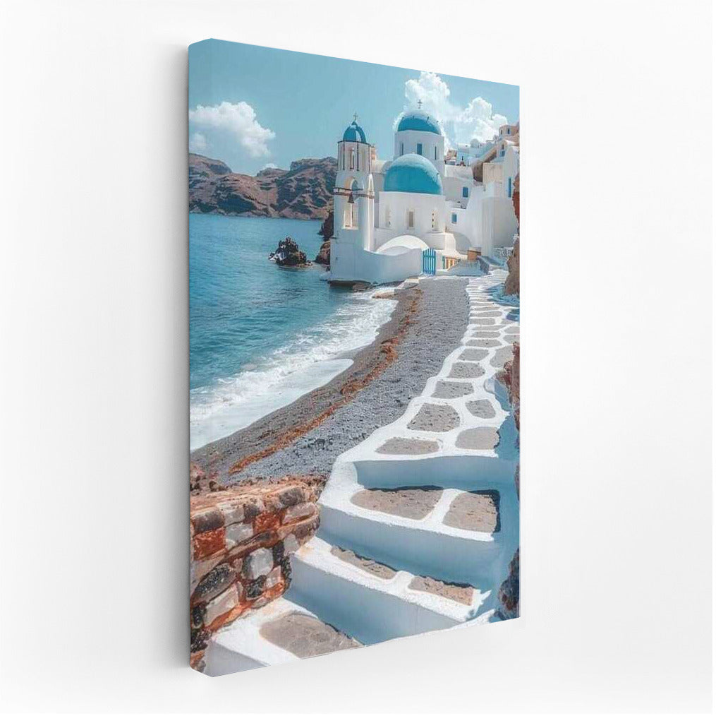 Greece: Snow-White Domes and Sea Waves