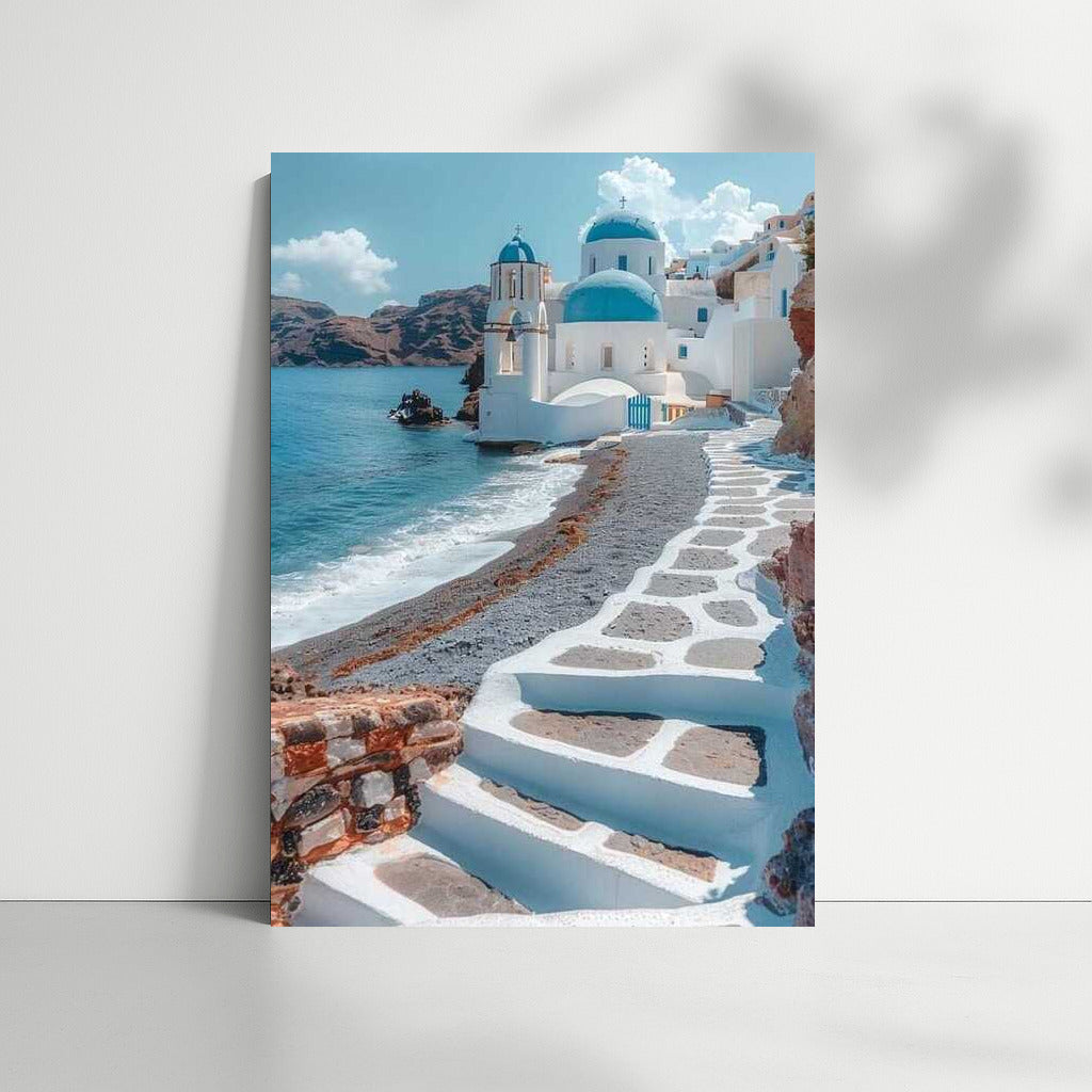 Greece: Snow-White Domes and Sea Waves