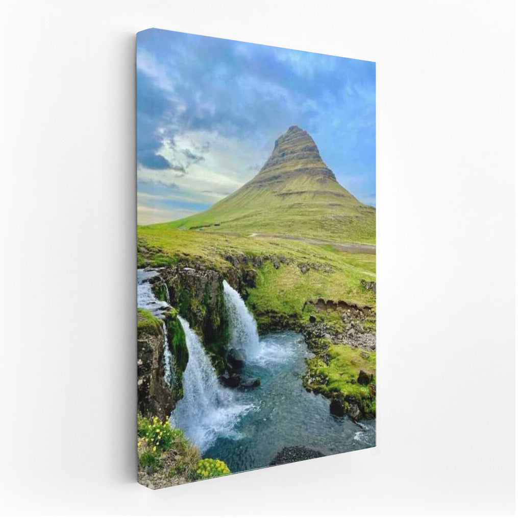 The Greatness of Iceland: Mountain and Waterfall