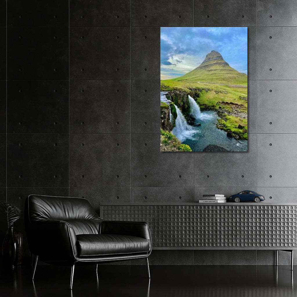 The Greatness of Iceland: Mountain and Waterfall