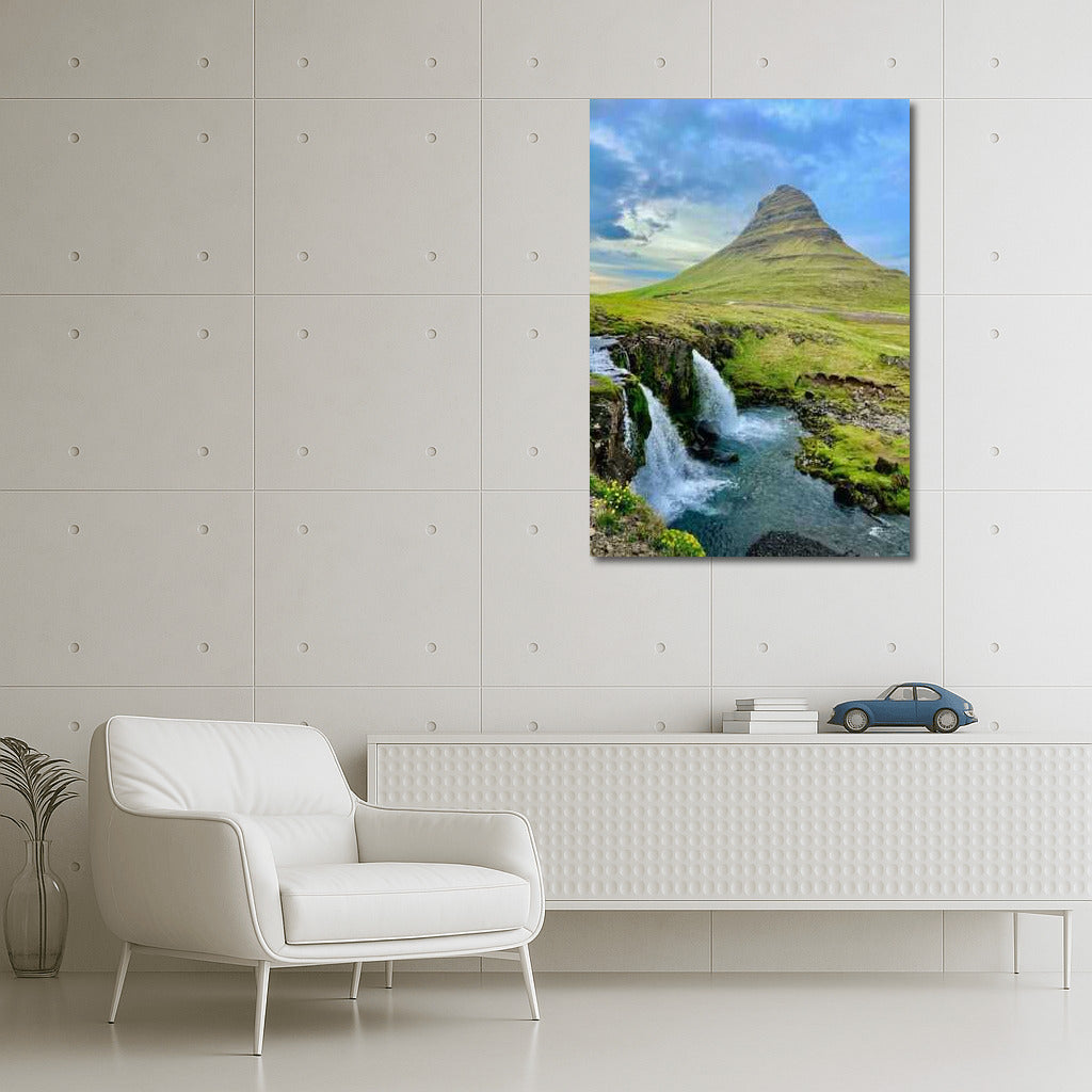 The Greatness of Iceland: Mountain and Waterfall