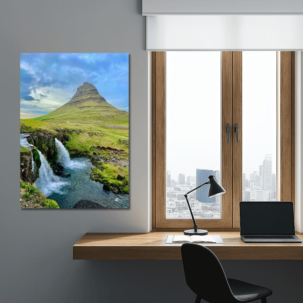 The Greatness of Iceland: Mountain and Waterfall
