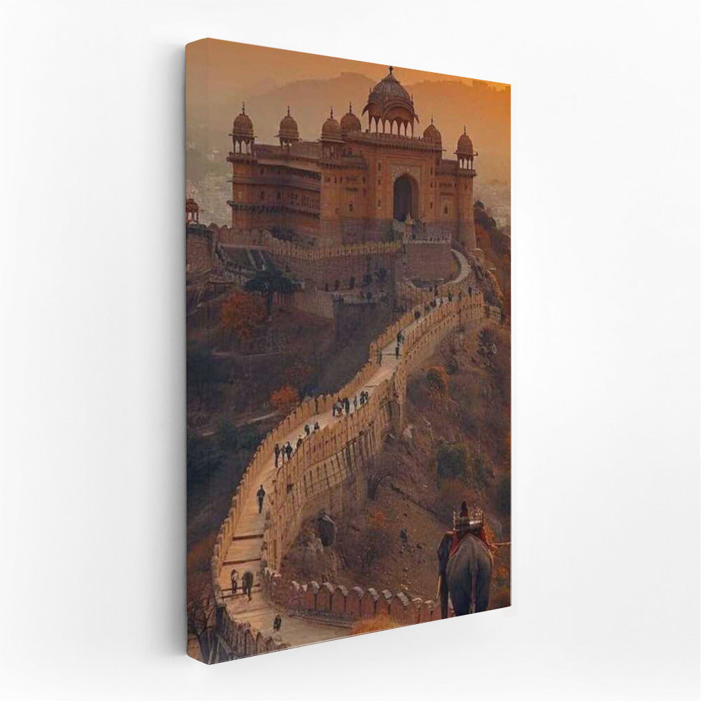 Golden Sunset over Ancient Fort of India