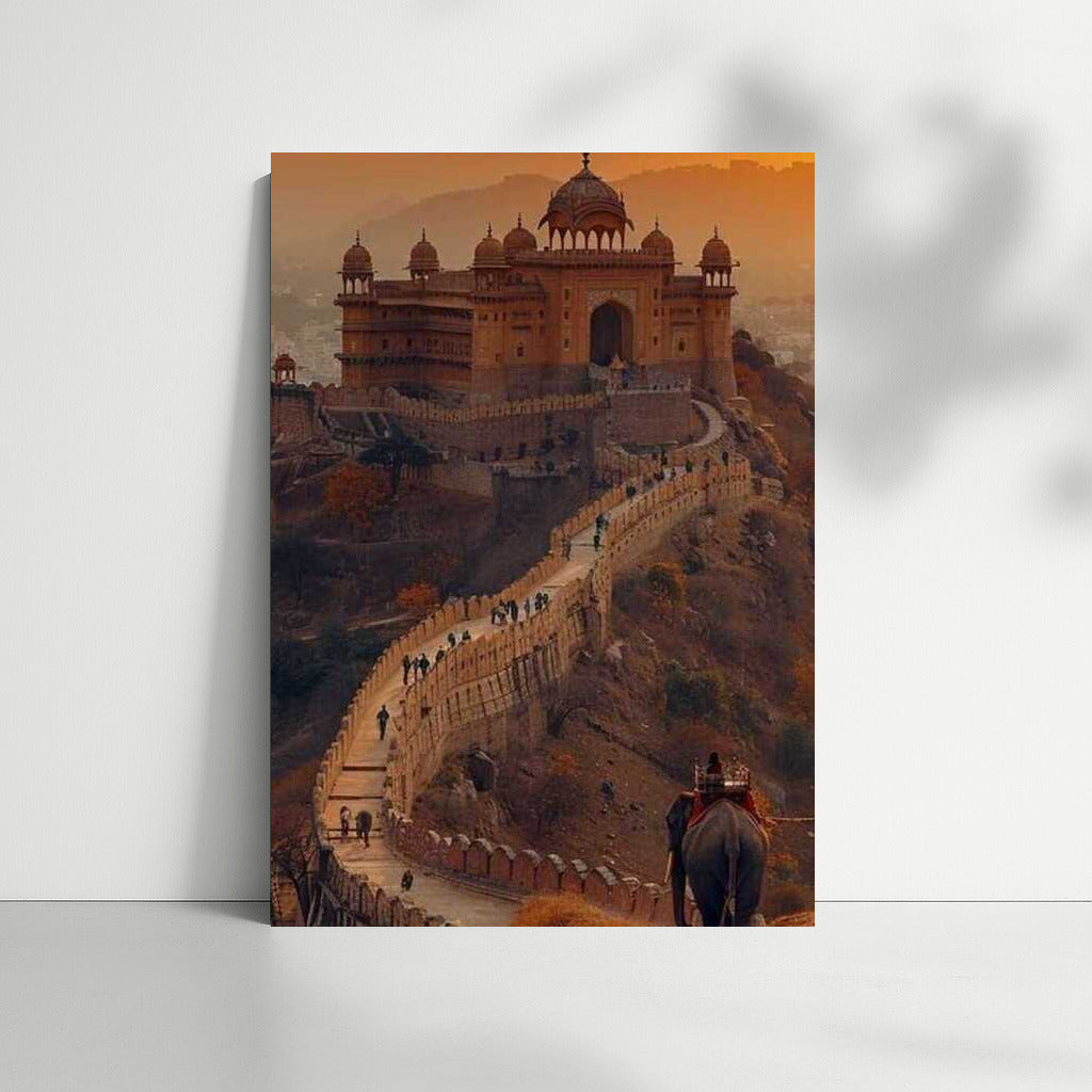 Golden Sunset over Ancient Fort of India