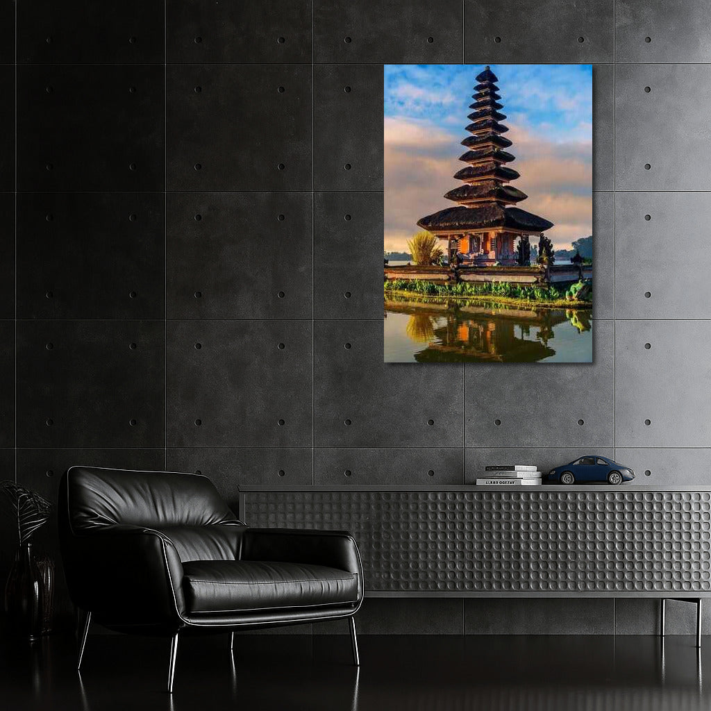 Temple on the Water: The Tranquility of Indonesian Landscape