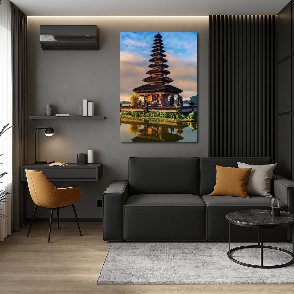 Temple on the Water: The Tranquility of Indonesian Landscape