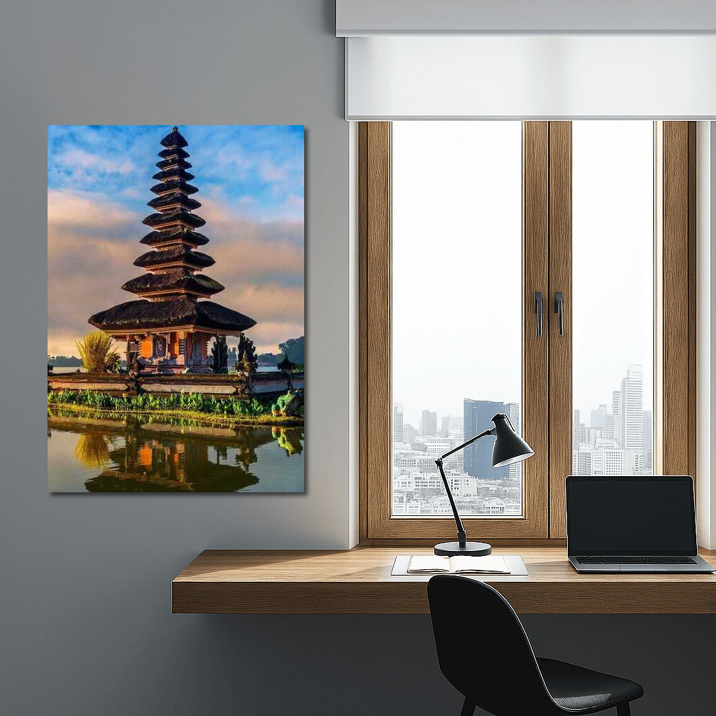 Temple on the Water: The Tranquility of Indonesian Landscape