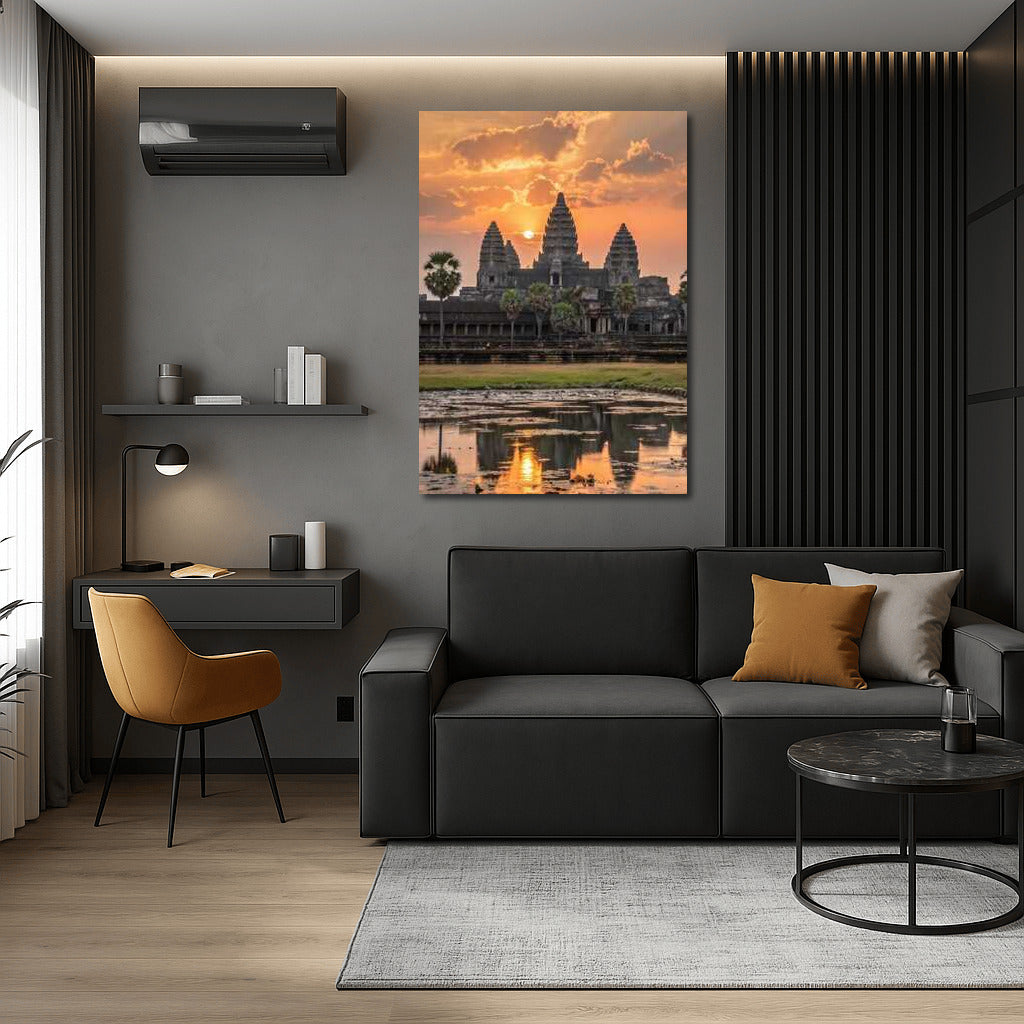 Sunset over the Ancient Temples of Indonesia: The Magic of the Country