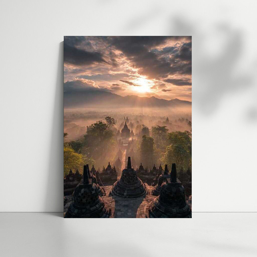 Magical Sunrise over Indonesian Temples: The Tranquility and Beauty of the Country