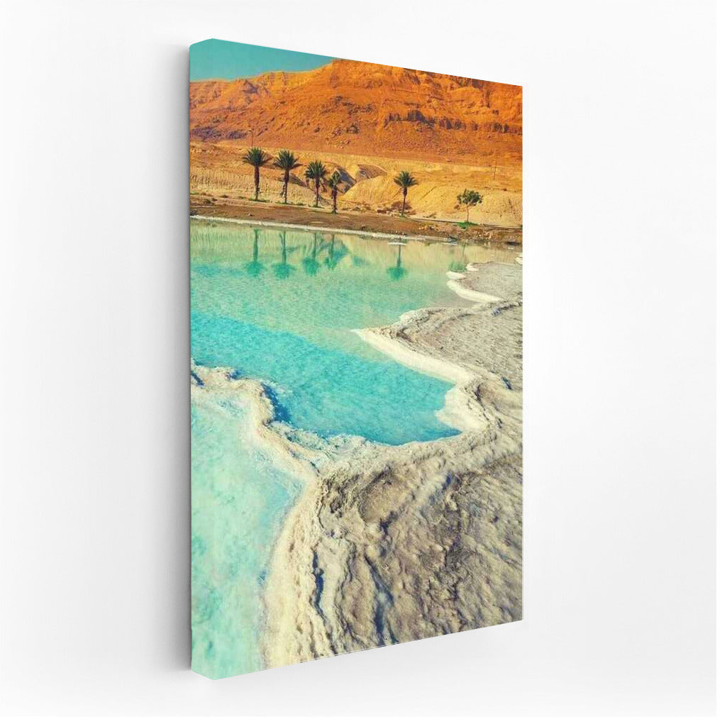 Turquoise Lake and the Desert of Israel: Picturesque Landscape