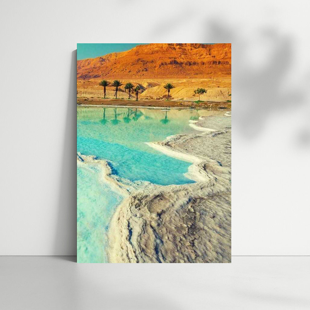 Turquoise Lake and the Desert of Israel: Picturesque Landscape