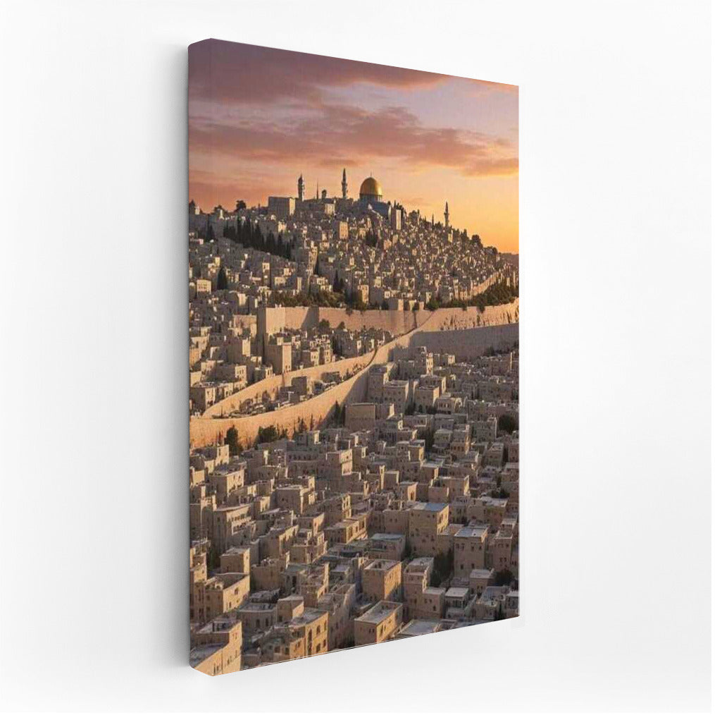 Sunset over the Old City of Israel: The Greatness of the Country