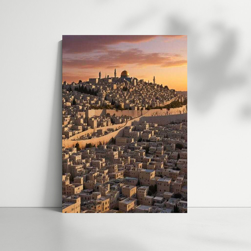 Sunset over the Old City of Israel: The Greatness of the Country