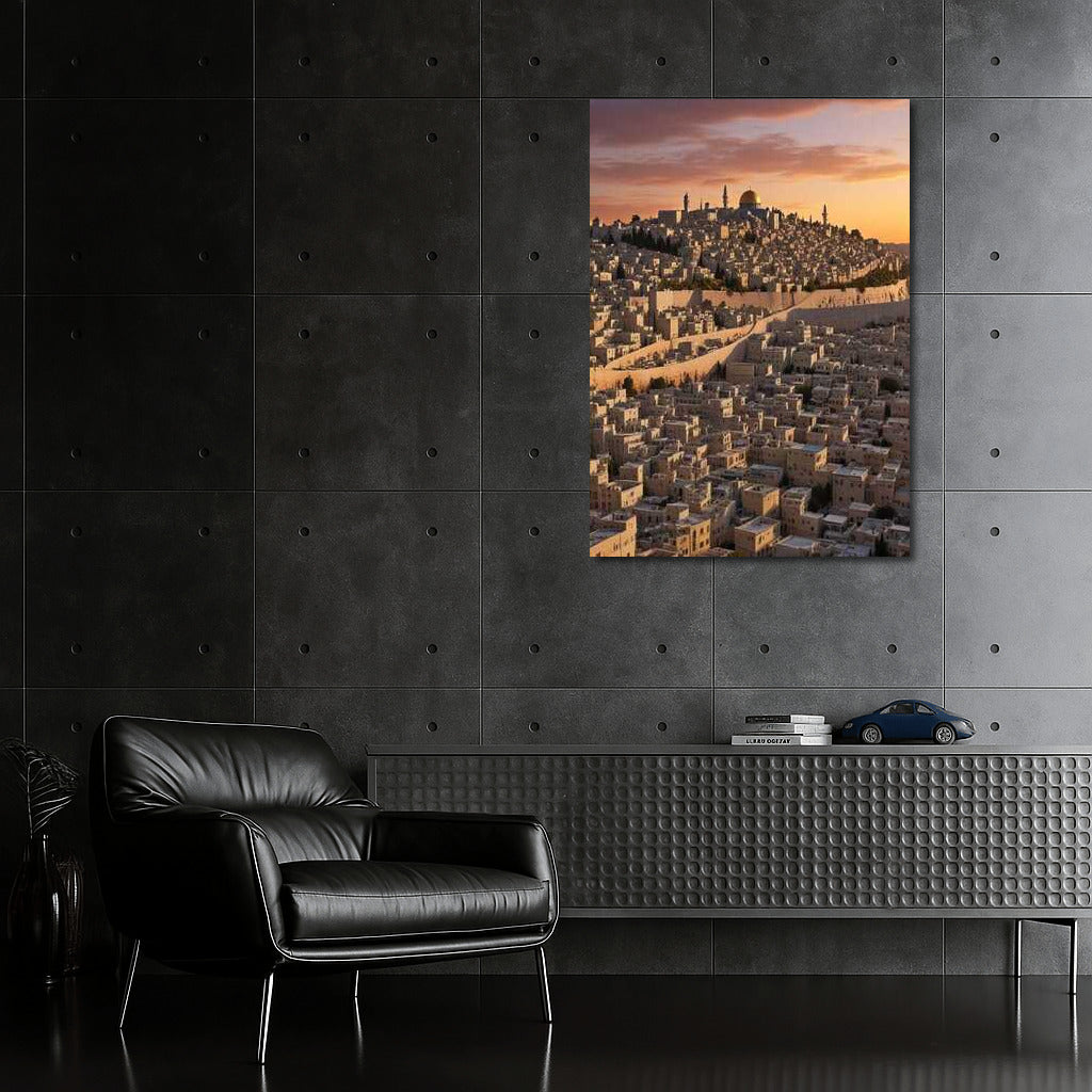 Sunset over the Old City of Israel: The Greatness of the Country
