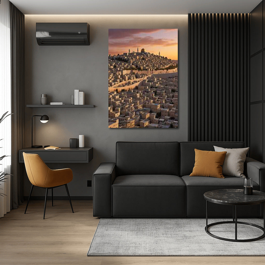 Sunset over the Old City of Israel: The Greatness of the Country