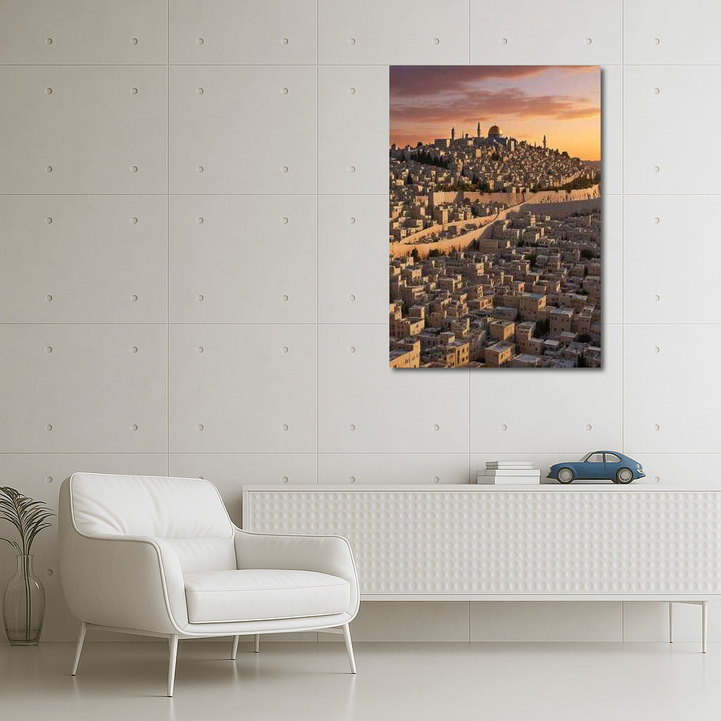 Sunset over the Old City of Israel: The Greatness of the Country