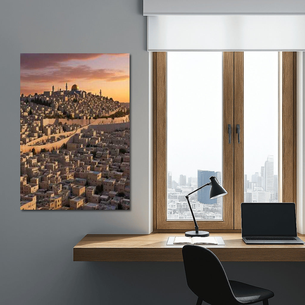 Sunset over the Old City of Israel: The Greatness of the Country