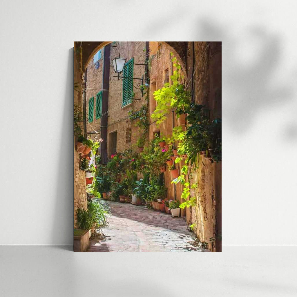 The Charm of Italy's Stone Streets: Flowers and Sun