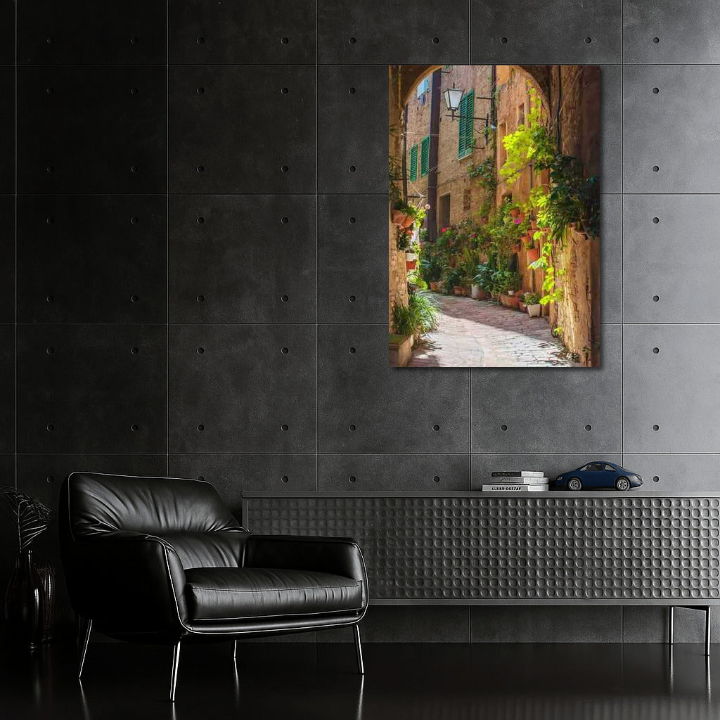 The Charm of Italy's Stone Streets: Flowers and Sun