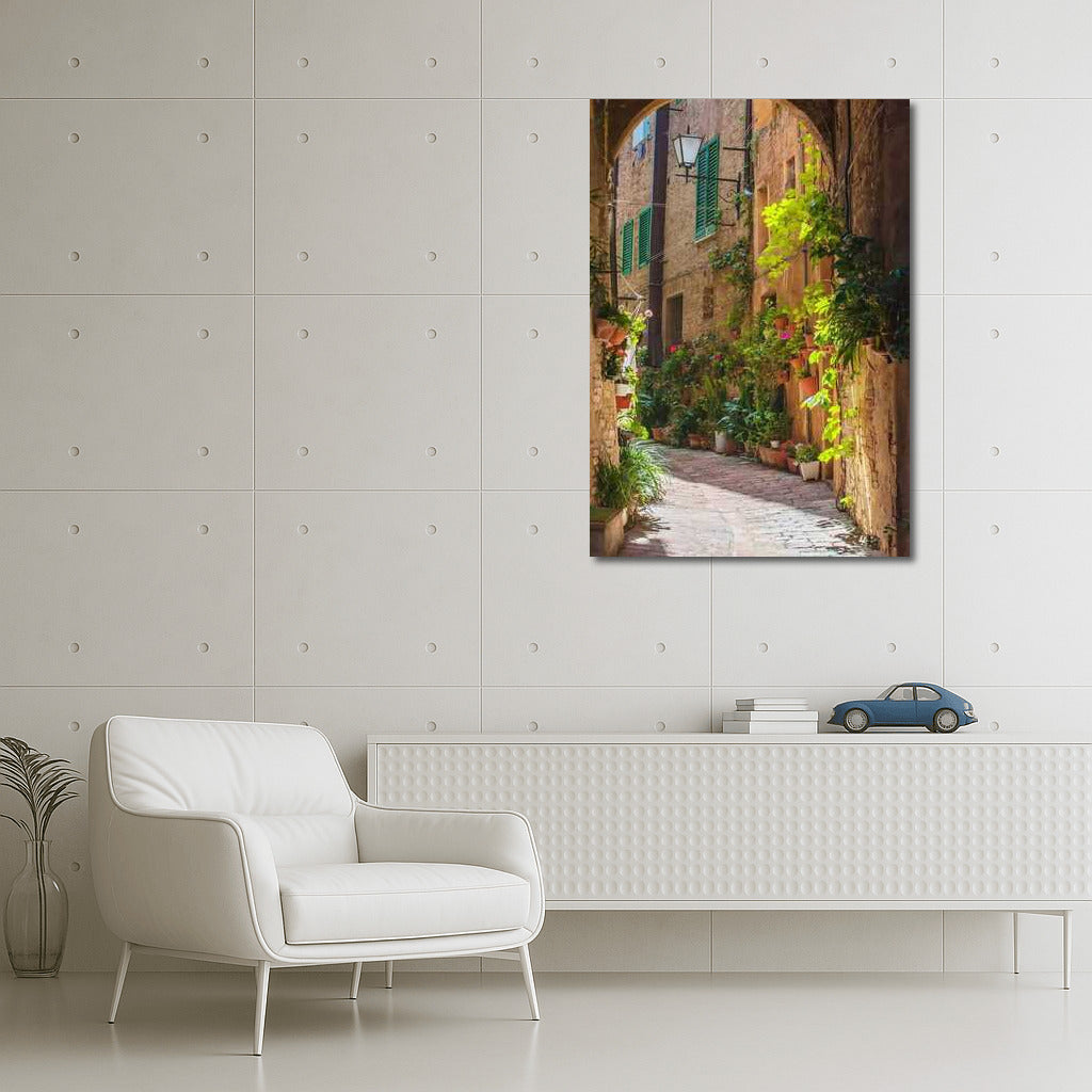The Charm of Italy's Stone Streets: Flowers and Sun