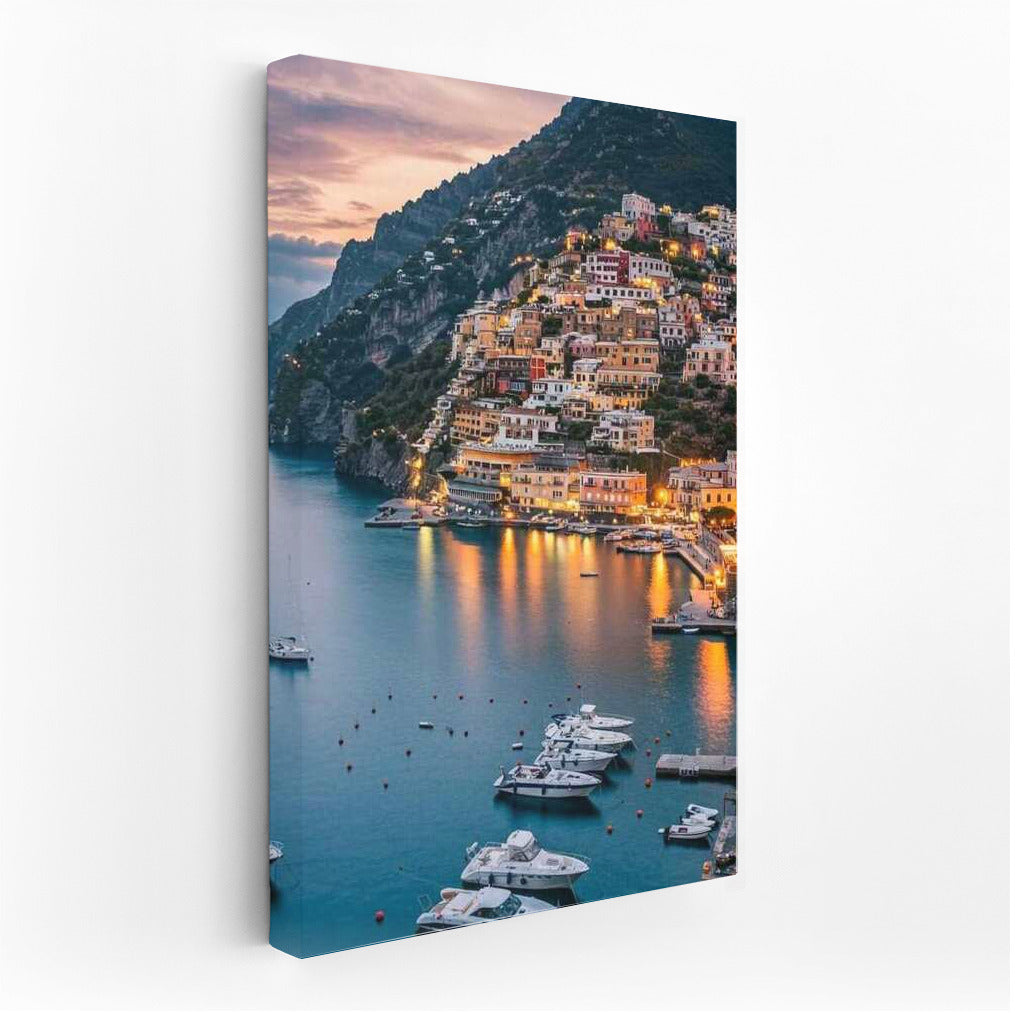 Evening Lights of Italy: Picturesque Hillsides and Sea