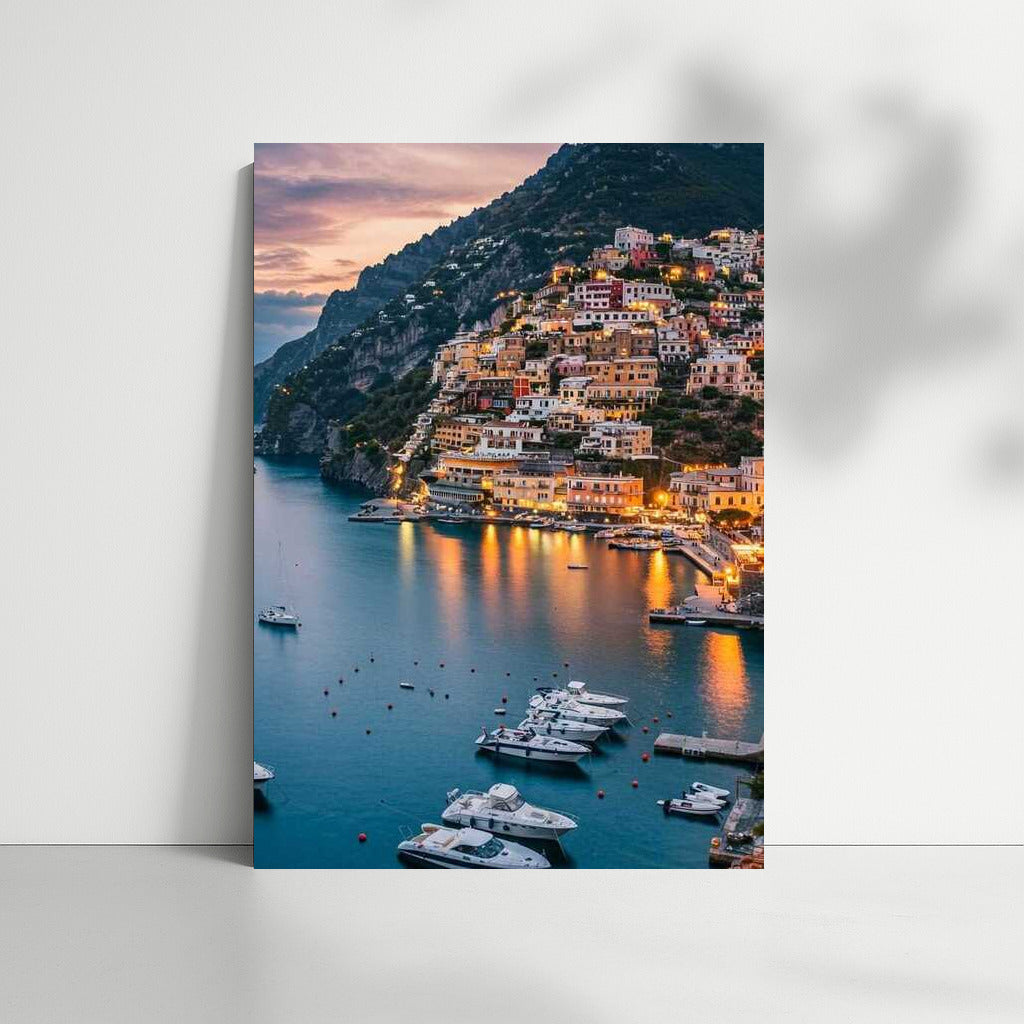 Evening Lights of Italy: Picturesque Hillsides and Sea