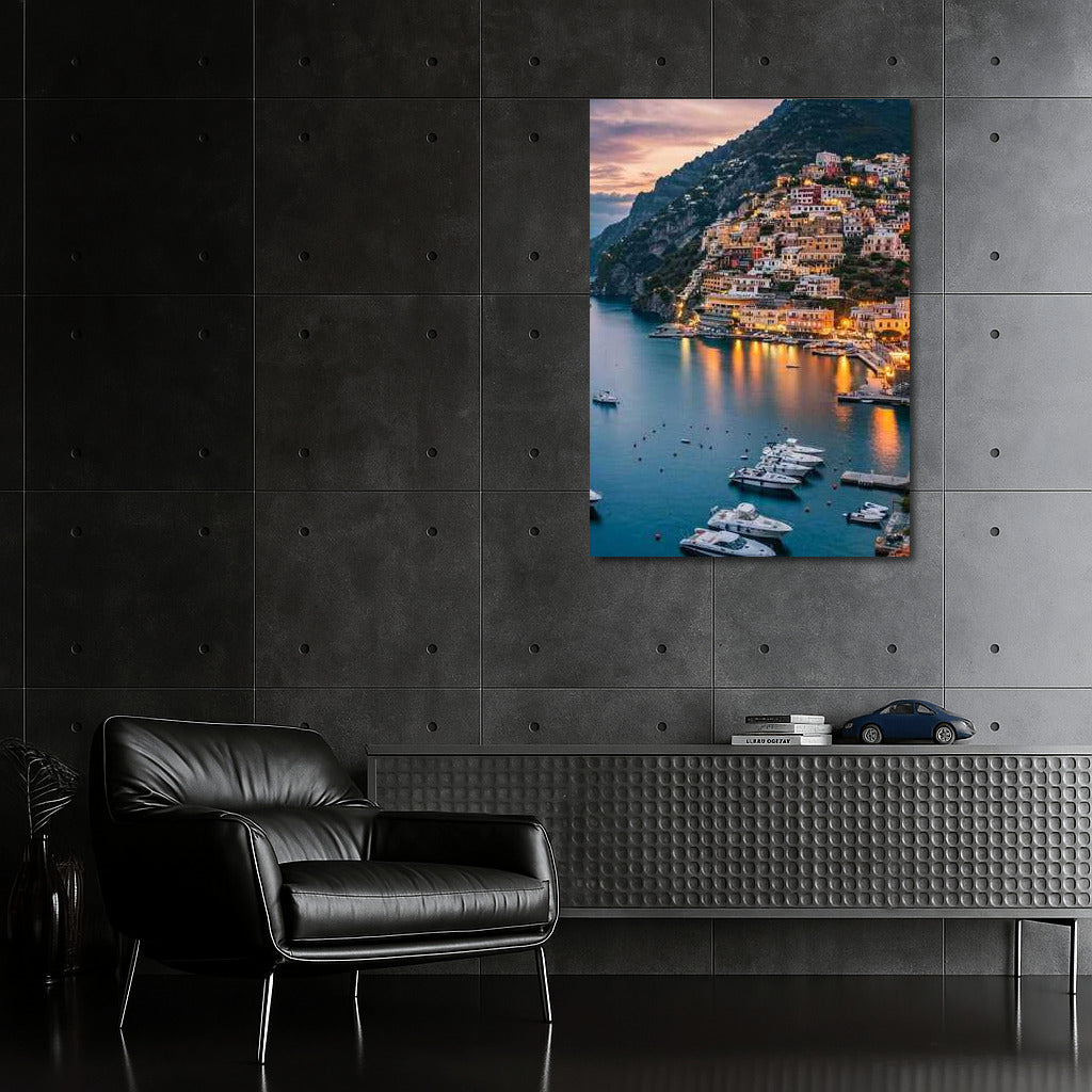 Evening Lights of Italy: Picturesque Hillsides and Sea