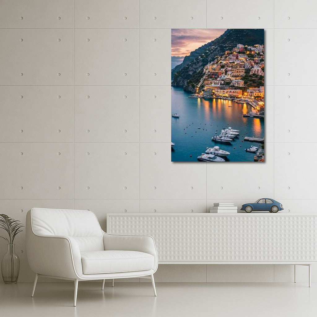Evening Lights of Italy: Picturesque Hillsides and Sea