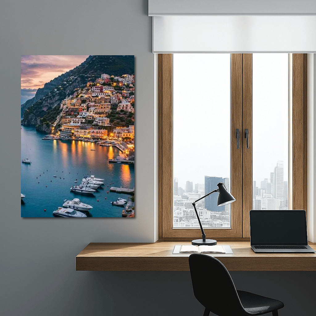 Evening Lights of Italy: Picturesque Hillsides and Sea