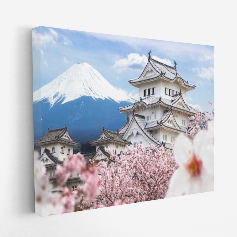 Japanese Spring: Castle and Sakura at the Foot of Fuji