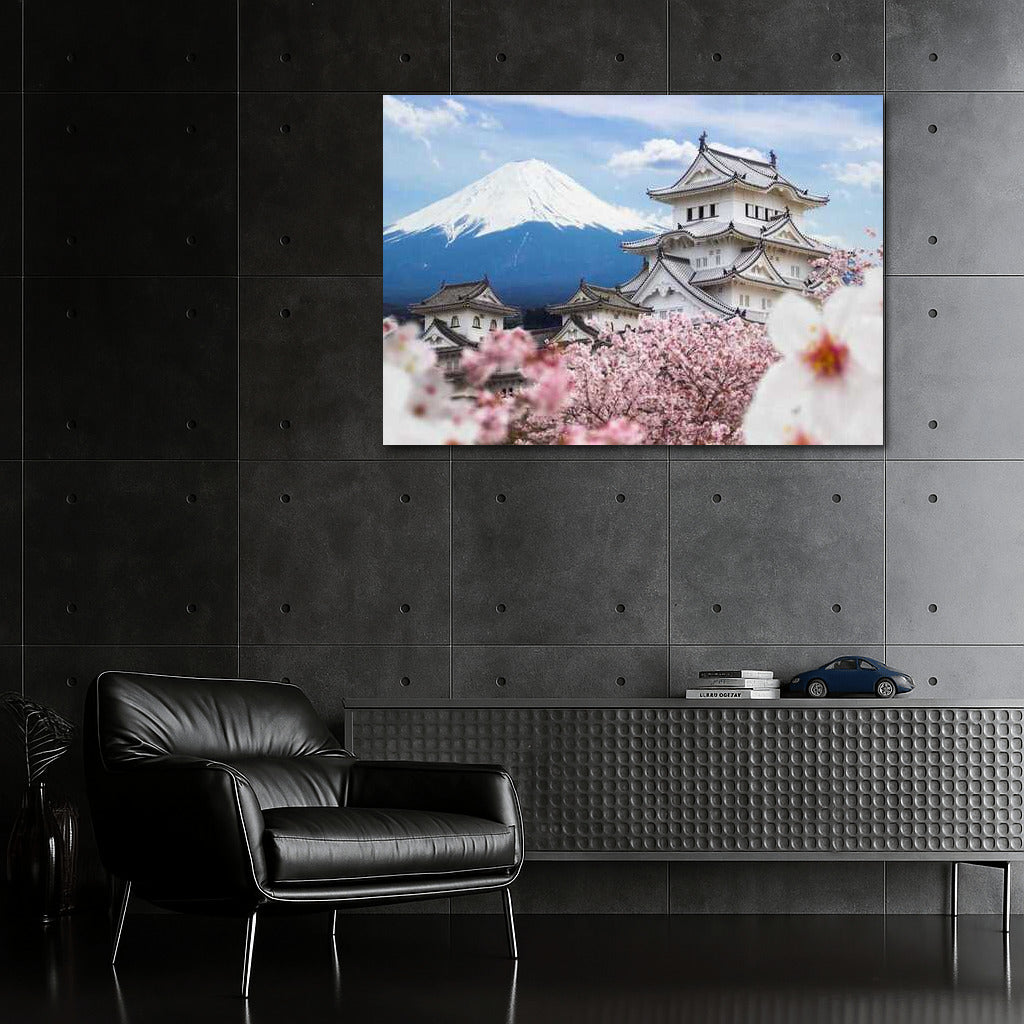 Japanese Spring: Castle and Sakura at the Foot of Fuji