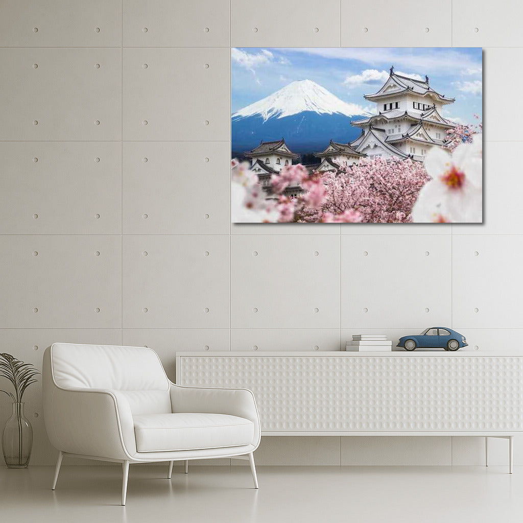 Japanese Spring: Castle and Sakura at the Foot of Fuji