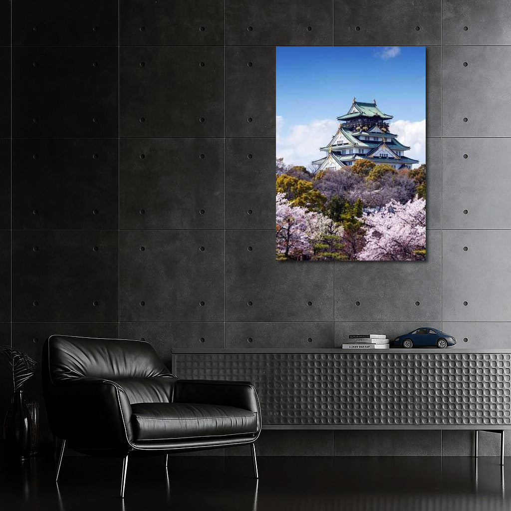 Japanese Castle and Cherry Blossoms: Harmony of the Land of the Rising Sun